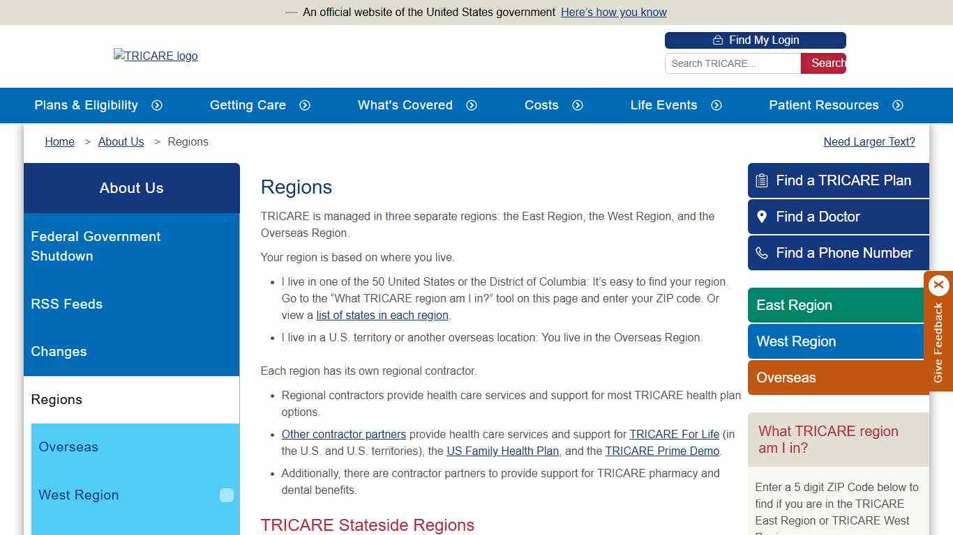 Regions TRICARE